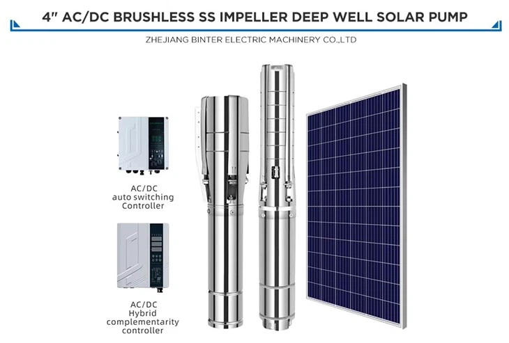 Bomba de pou profund submergible d'alta pressió de 60 m AC DC