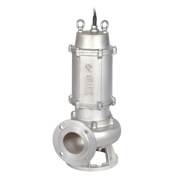 Bomba d'aigua de drenatge d'aigües residuals submergible d'acer inoxidable de 100 WQ80-15-7.5S