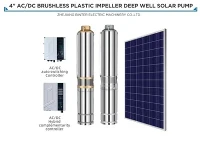 4SD16-47-150-1100-A/D 1100W Sistema de CA de la bomba d'aigua submergible de pous profunds solars